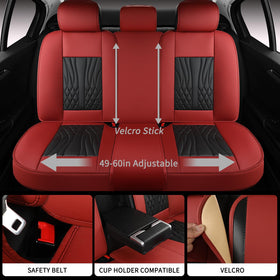 MINGBRON seat cover with visible seatbelt and anchor access for safety