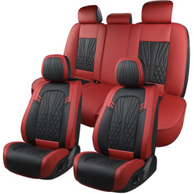 MINGBRON front seats in wine red showing waterproof protection and luxury look