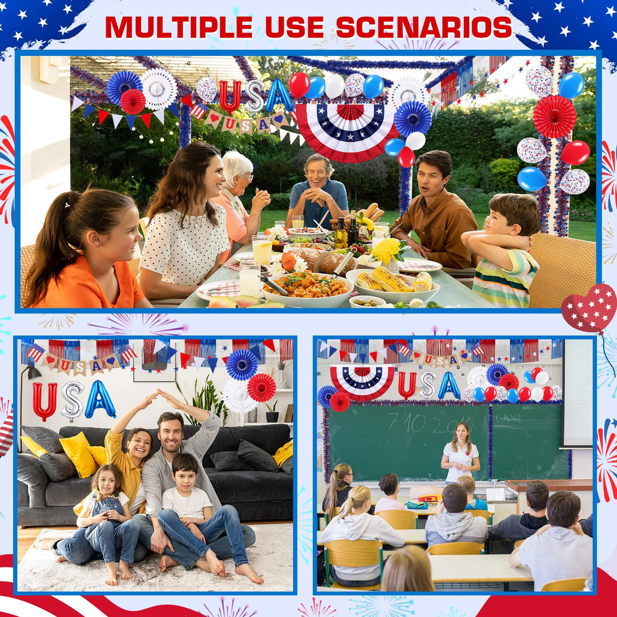 MiniInflat golf cart decorated in red white blue creating parade-ready impact