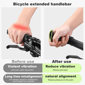MIOLOE handlebar ends installed on a mountain bike improving hand comfort