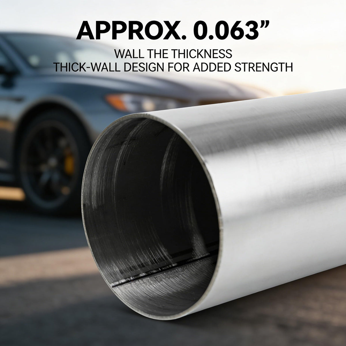 Miolyol stainless pipe being welded illustrating durable, permanent exhaust connection strength