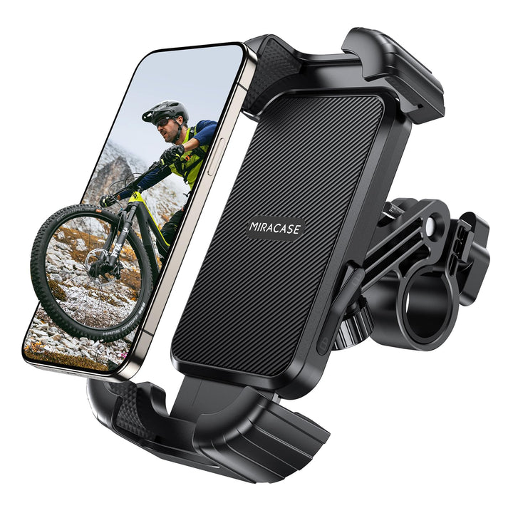 miracase front view of holder showing secure clamp and compact profile benefit stability