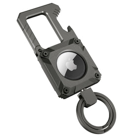 Miroddi gunmetal keychain front view showing polished finish and compact design benefit: stylish durability