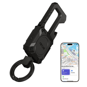 Miroddi keychain front view showing polished metal and carabiner benefit visibility