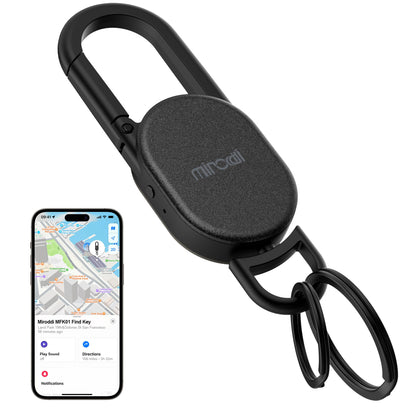 Miroddi front view of keychain showing compact design and durable finish