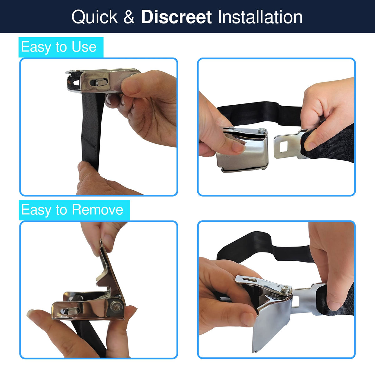Mirone adjustable length demo attached to airline seatbelt for comfort
