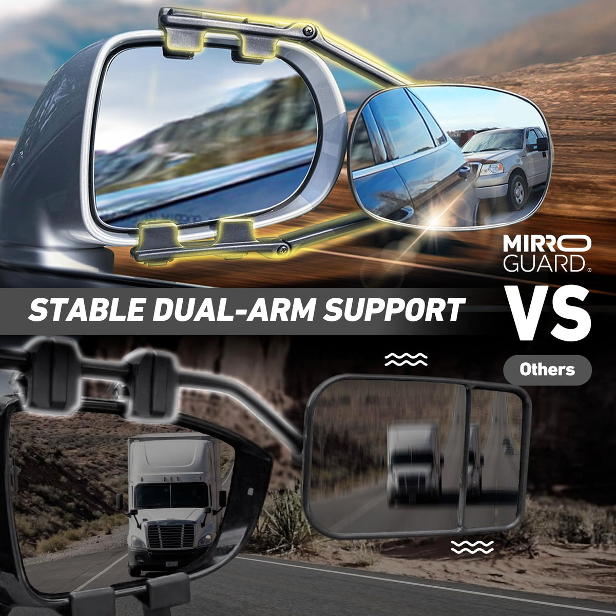MirroGuard HA968 close-up of glass offering expanded field of view benefit