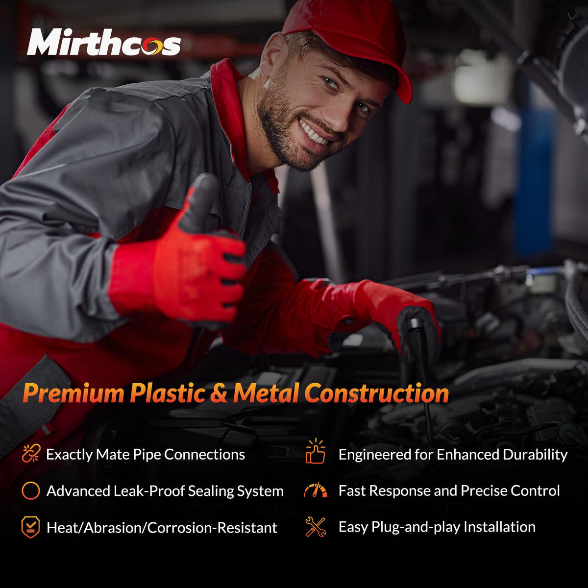 Mirthcos purge valve installed under hood illustrating direct replacement benefit