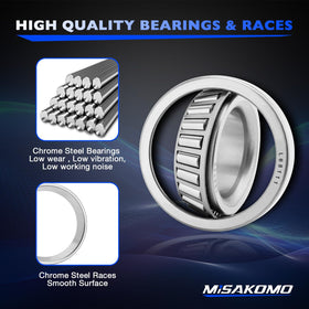 Misakomo close-up of chrome steel bearing surfaces highlighting low-wear construction