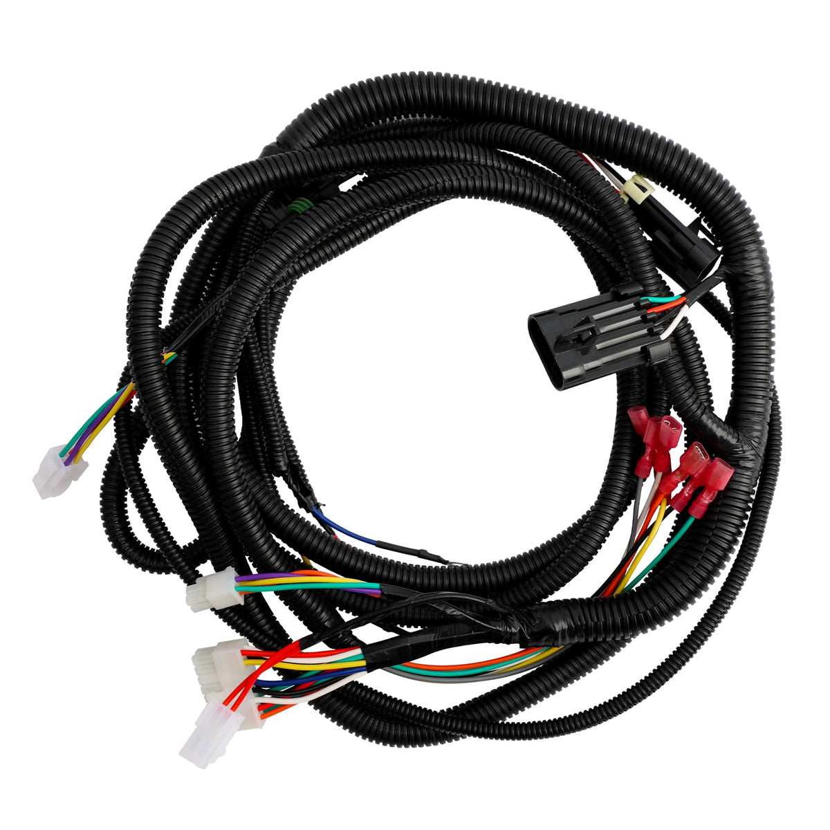 Misakomo front connector harness showing fit and fast connection benefit