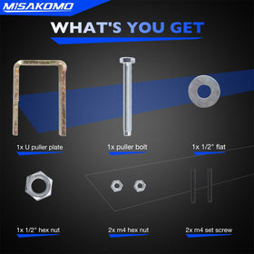 Misakomo hardware arrangement with set screws and nuts for complete kit reassurance