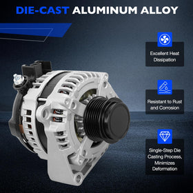 Misakomo alternator installed in truck engine bay restoring charging capacity