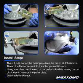 Misakomo puller bolt detail showing threads and strength for safe pin extraction