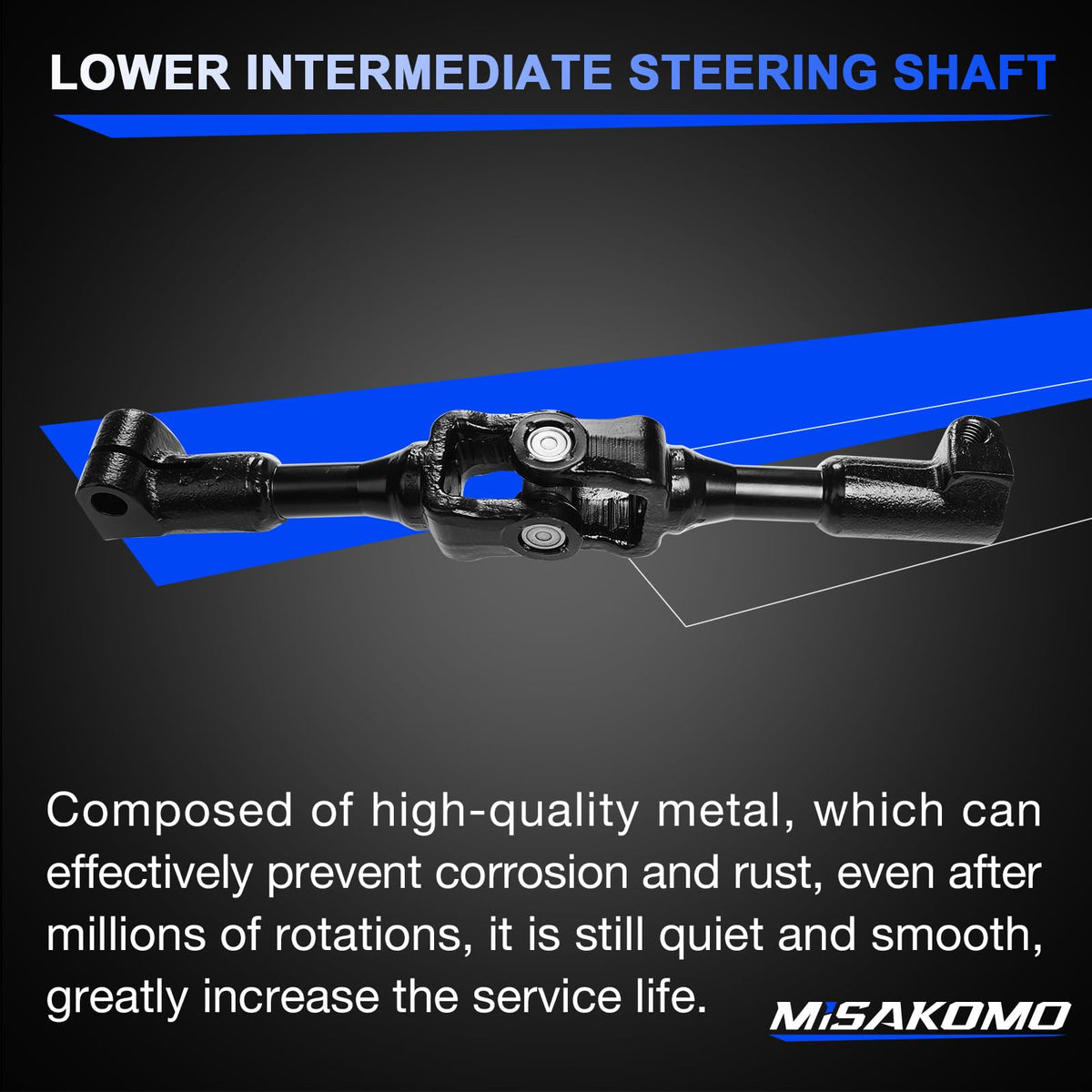 Misakomo shaft surface showing corrosion-resistant finish to prevent rust and extend service life