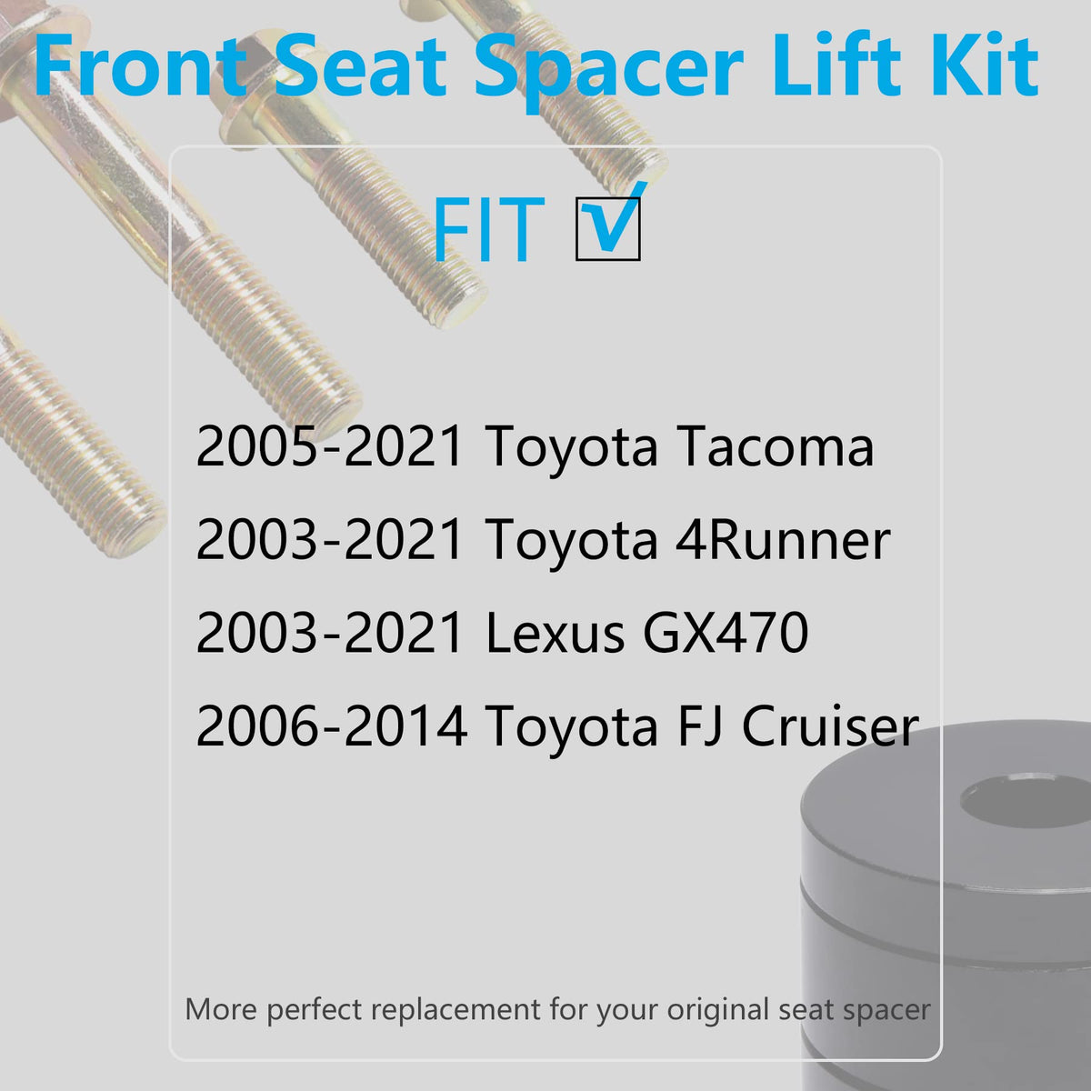 Misakomo spacers installed under seat improving seating position