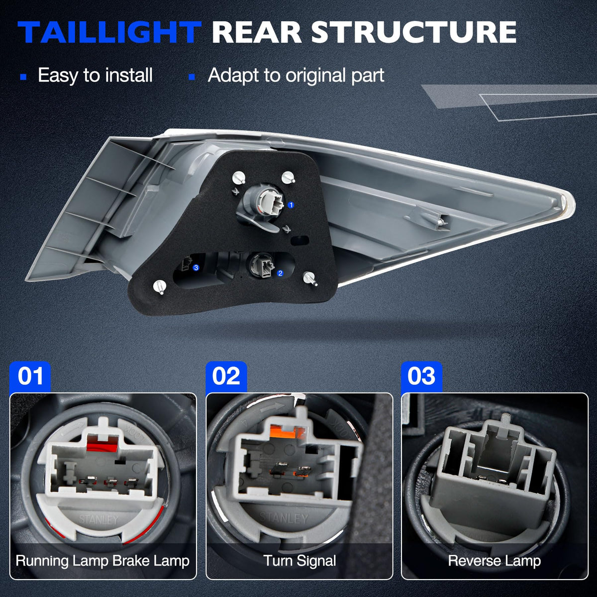 Misakomo tail light with bulb preinstalled for immediate replacement convenience
