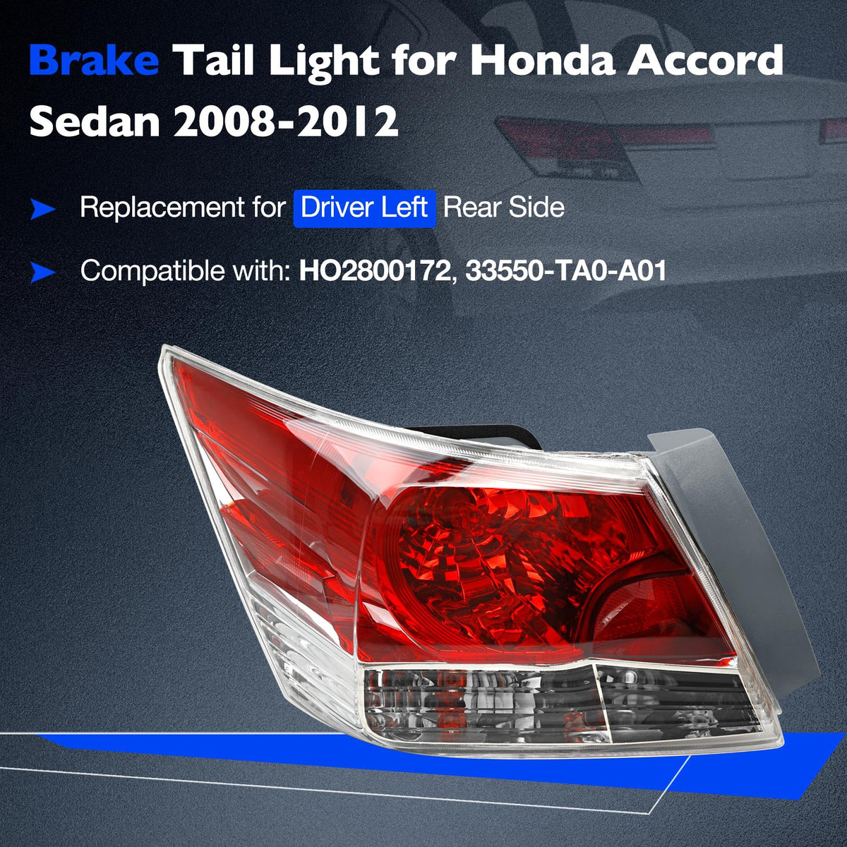 Misakomo tail light close-up of lens texture and reflector for improved light output