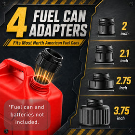 MISFANS pump in use refueling an ATV showing fast, hands-free fuel transfer