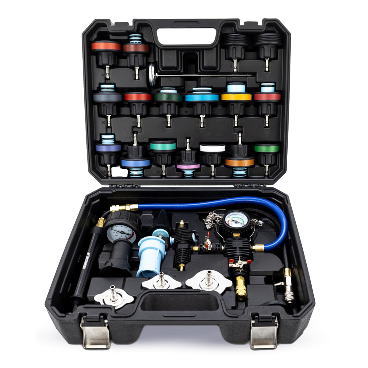 Mishimoto front view of closed case showing organized portable kit and quick access