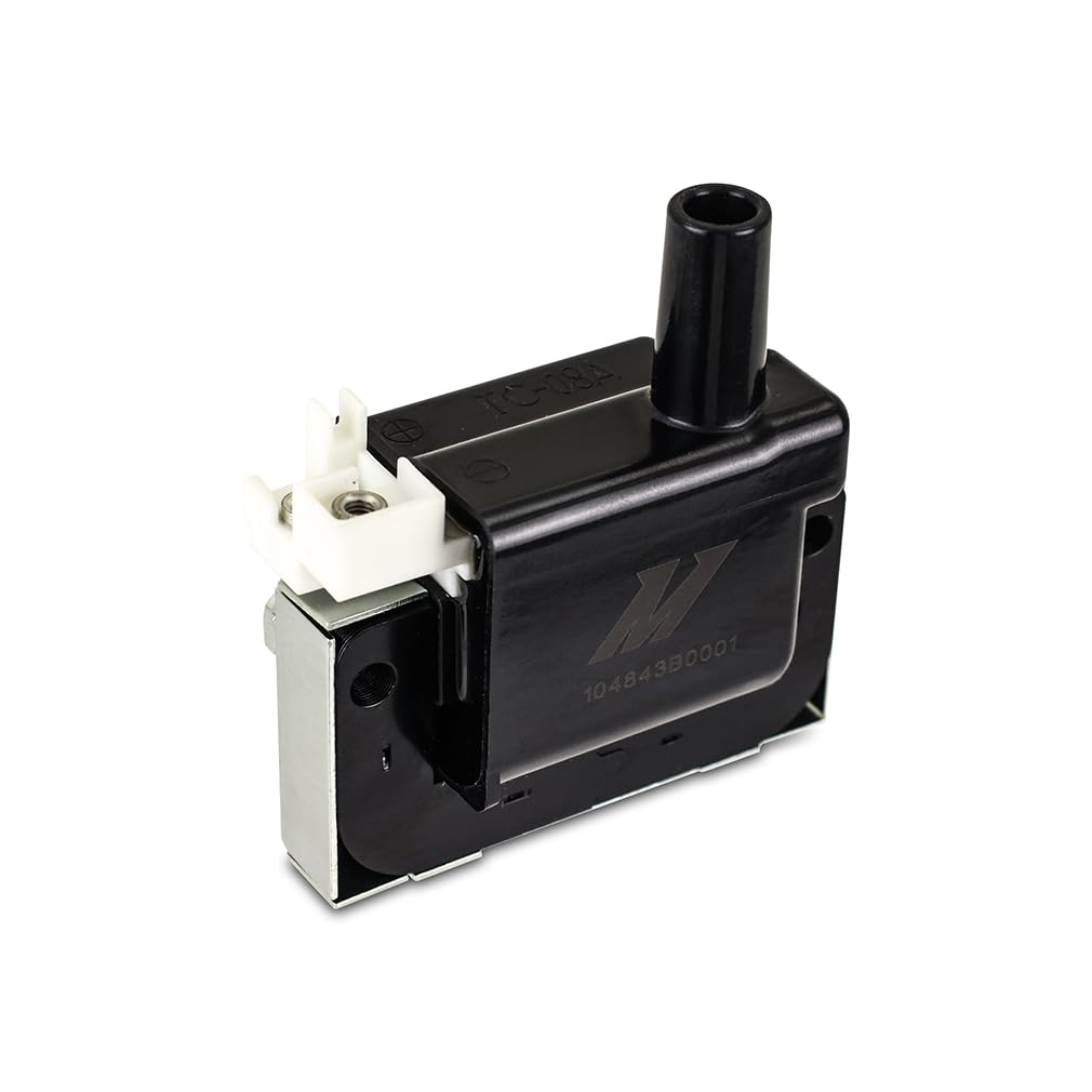 Mishimoto ignition coil connector detail highlighting secure OEM-style plug benefit