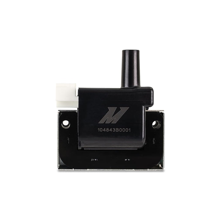 Mishimoto ignition coil front view showing clean construction and fitment benefit