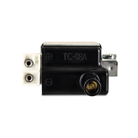 Mishimoto ignition coil size comparison next to ruler showing compact fitment advantage