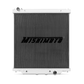 Mishimoto close-up of two-row core highlighting efficient heat transfer