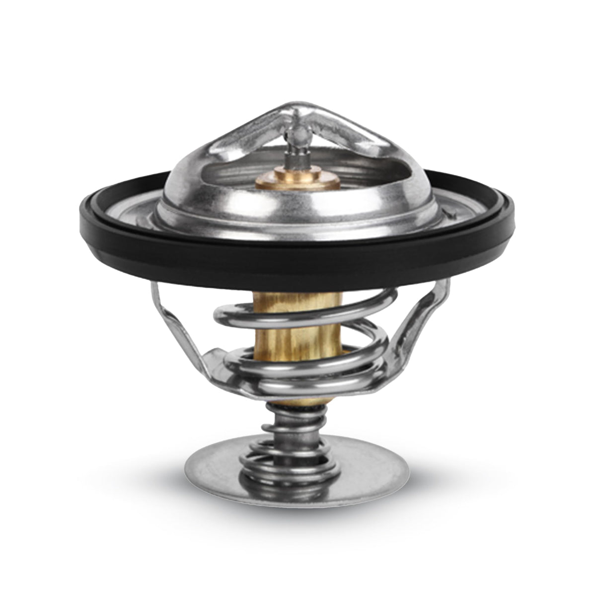 Mishimoto front view of racing thermostat showing fitment and benefit of direct-fit replacement