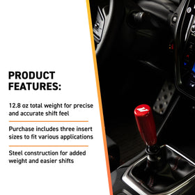 Mishimoto knob installed in vehicle demonstrating ergonomic grip and smoother shifts