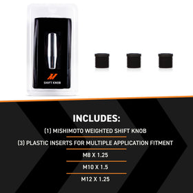 Mishimoto three thread adapters displayed to show universal compatibility benefit