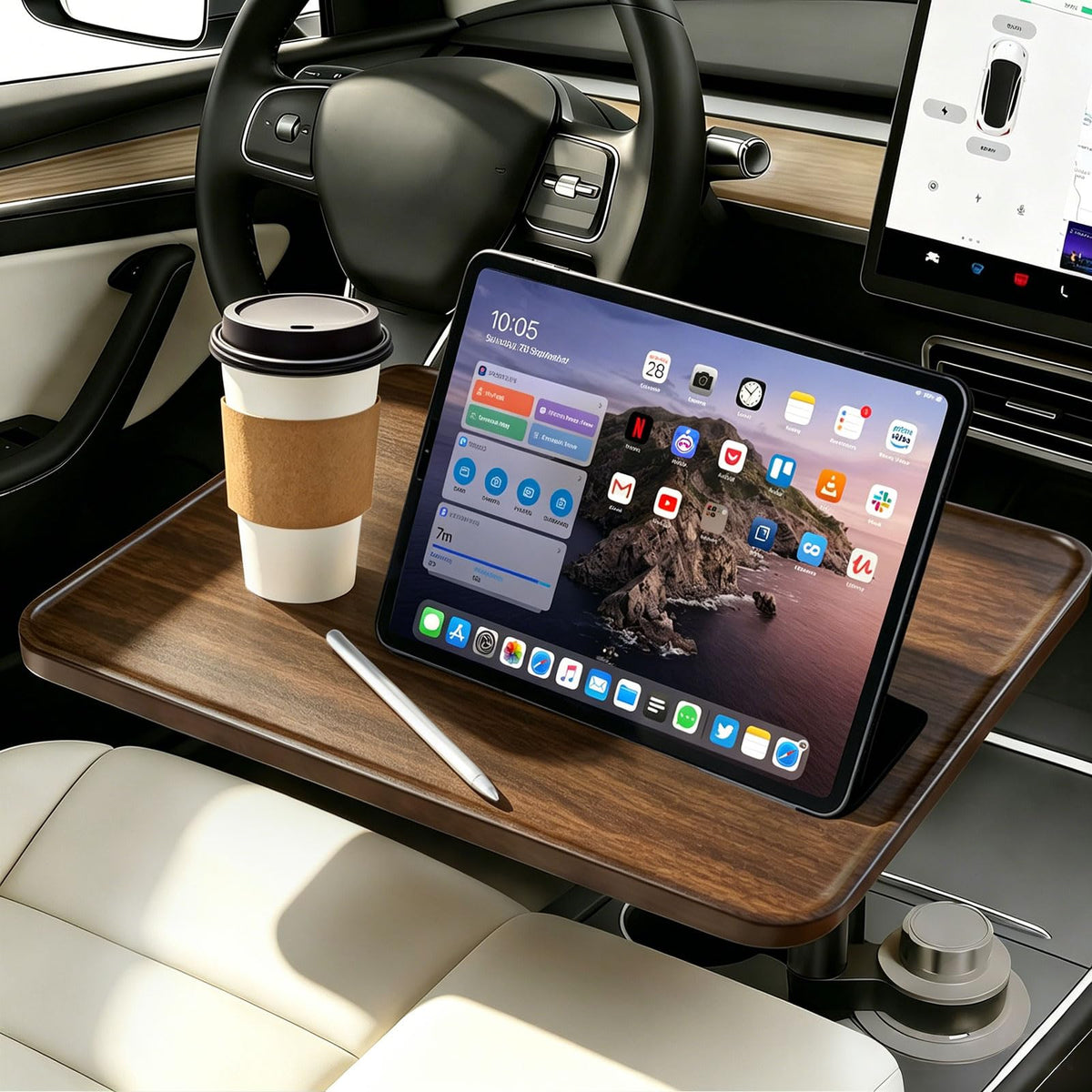 Misoull walnut front view showing elegant desktop and practical shape for work