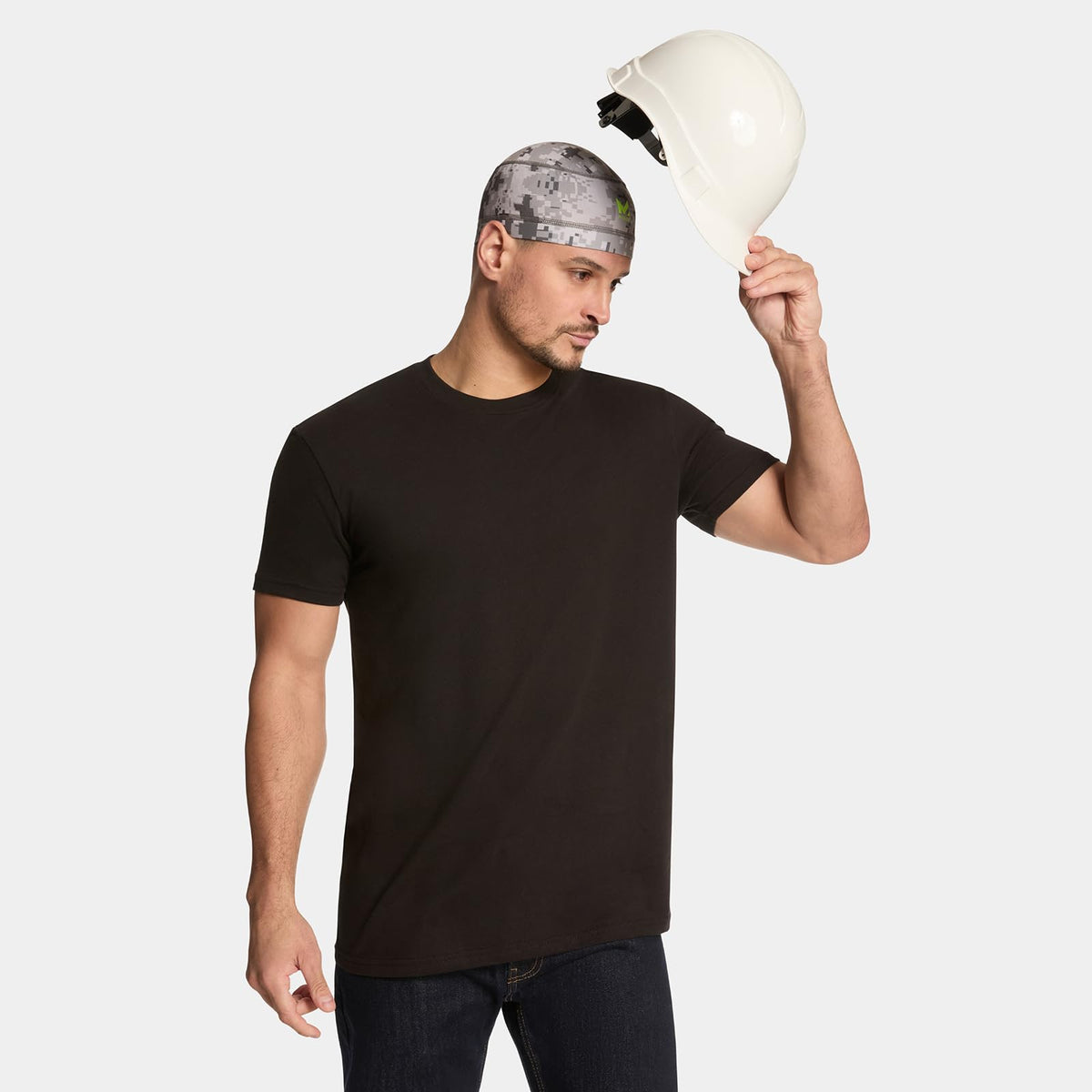 MISSION liner used by cyclist providing cooling and sun protection during rides