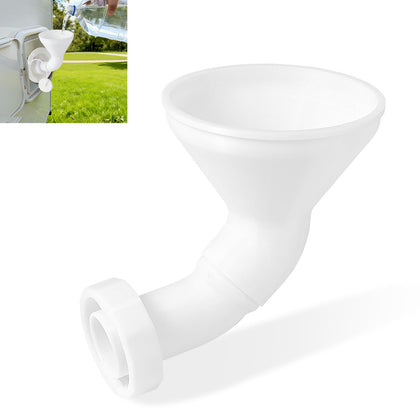 MITCHENIFY funnel front showing inlet attachment, secure hands‑free benefit