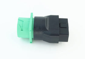 MITOB adapter plugged into a vehicle OBD port demonstrating quick installation advantage
