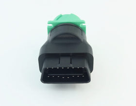 MITOB detailed shot of green 9‑pin J1939 female socket offering secure device hookup