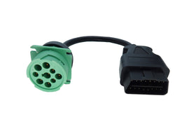 MITOB OBD2 to J1939 front view showing durable connector and easy plug-in