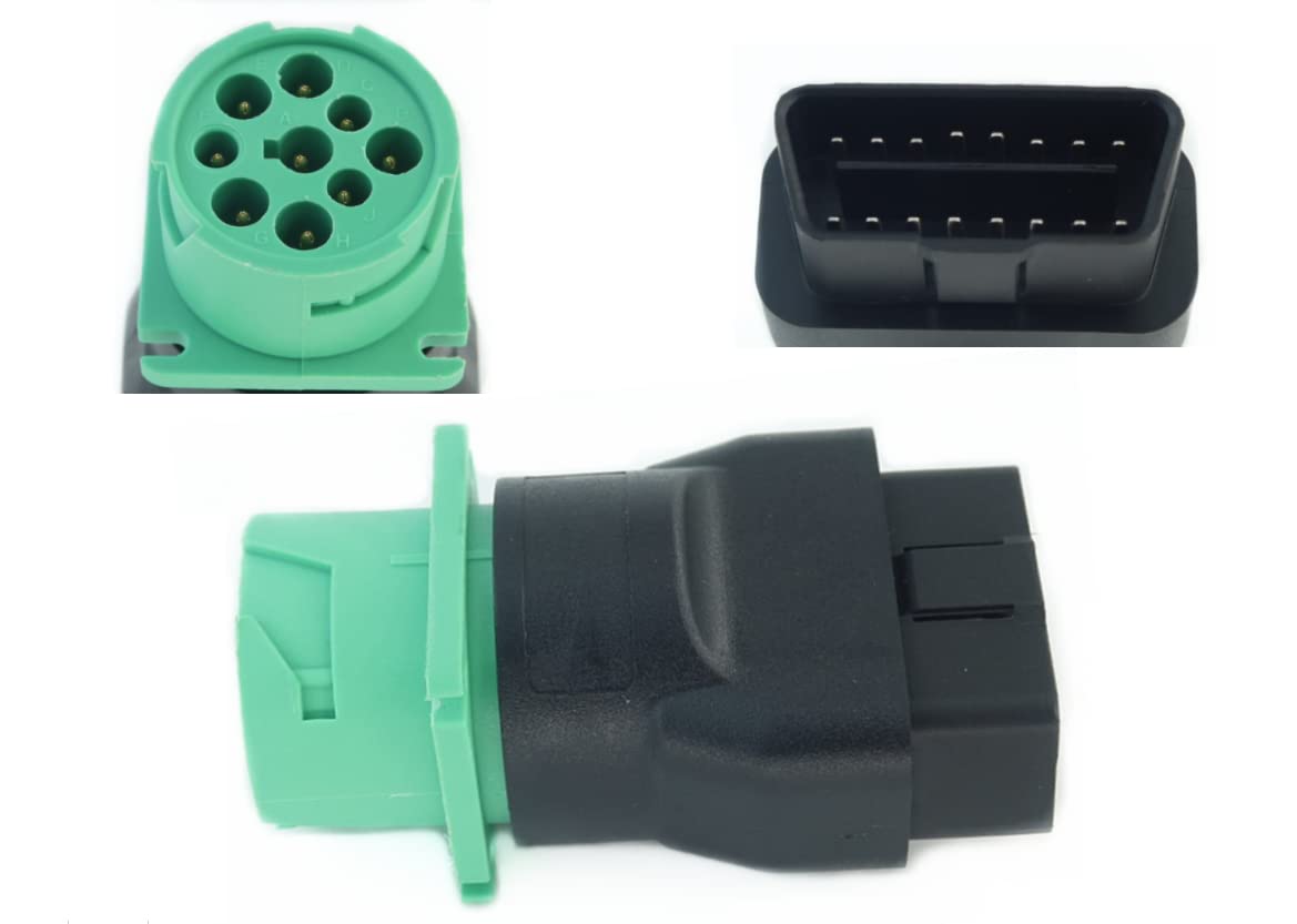 MITOB front view of adapter showing both OBD2 and J1939 ends and easy connection benefit