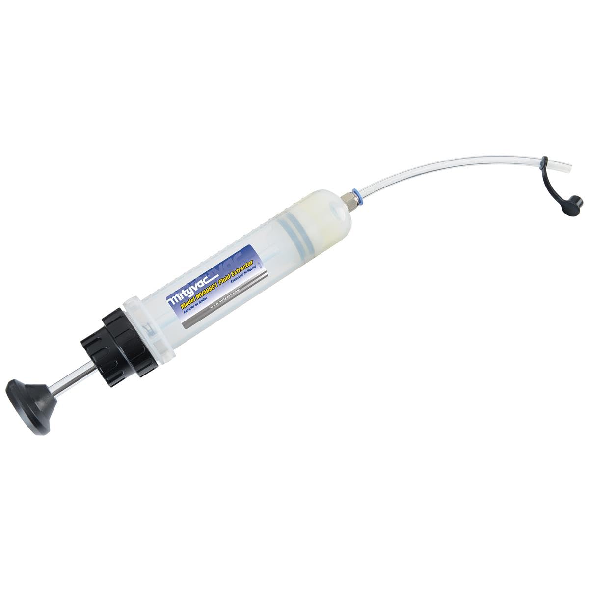 Mityvac close-up of 7.5 inch flexible tube for precise hard-to-reach access