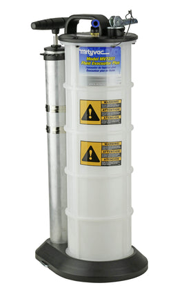 Mityvac front profile showing tank and pump for easy identification and benefit