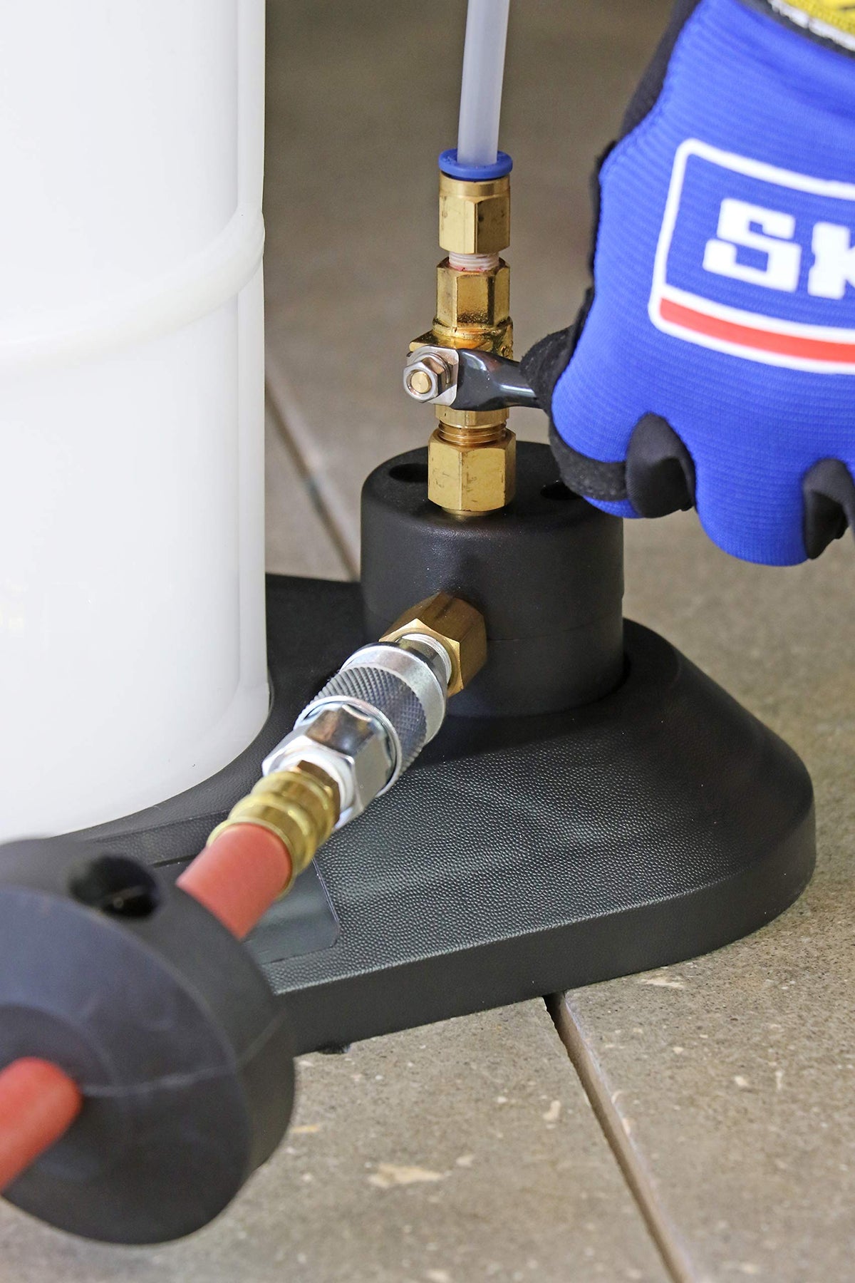 Mityvac MV7300 chemical-resistant label emphasizing durable fluid handling