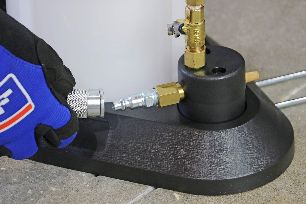 Mityvac MV7300 large base showing stability while attached to compressed air