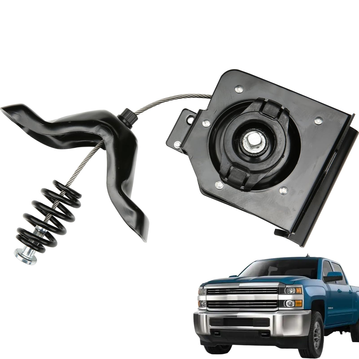 MITZONE front view spare tire winch carrier showing secure fit and durability