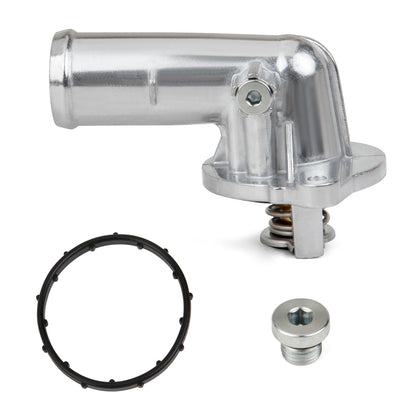 MITZONE front view of aluminum thermostat housing showing fitment and durability