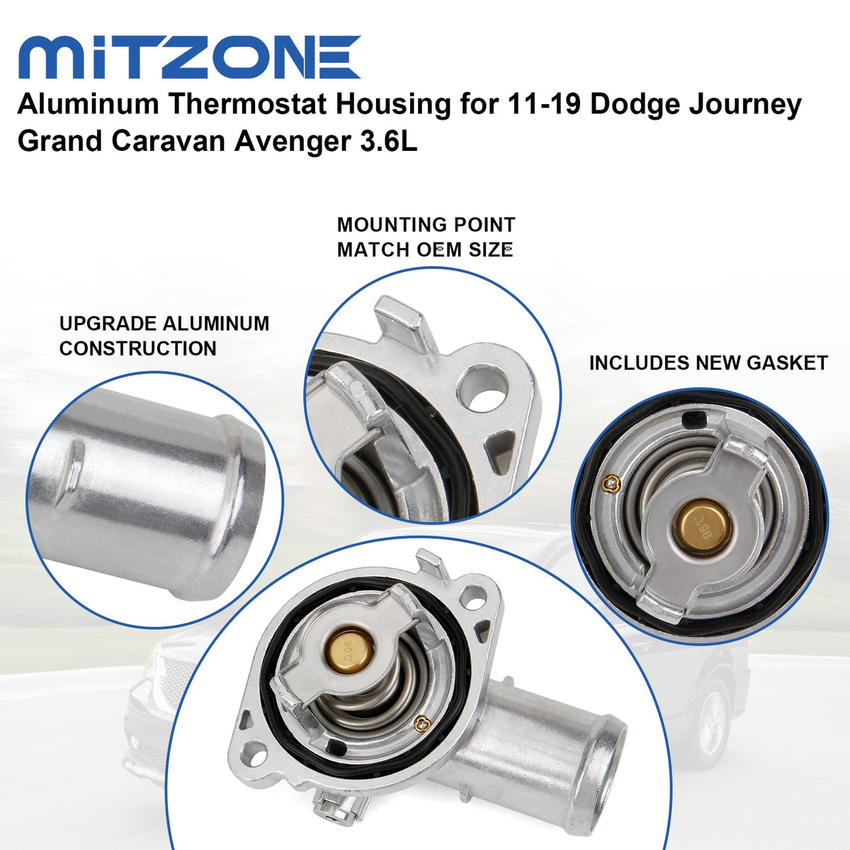 MITZONE gasket and screw included with housing for leak-free installation and convenience