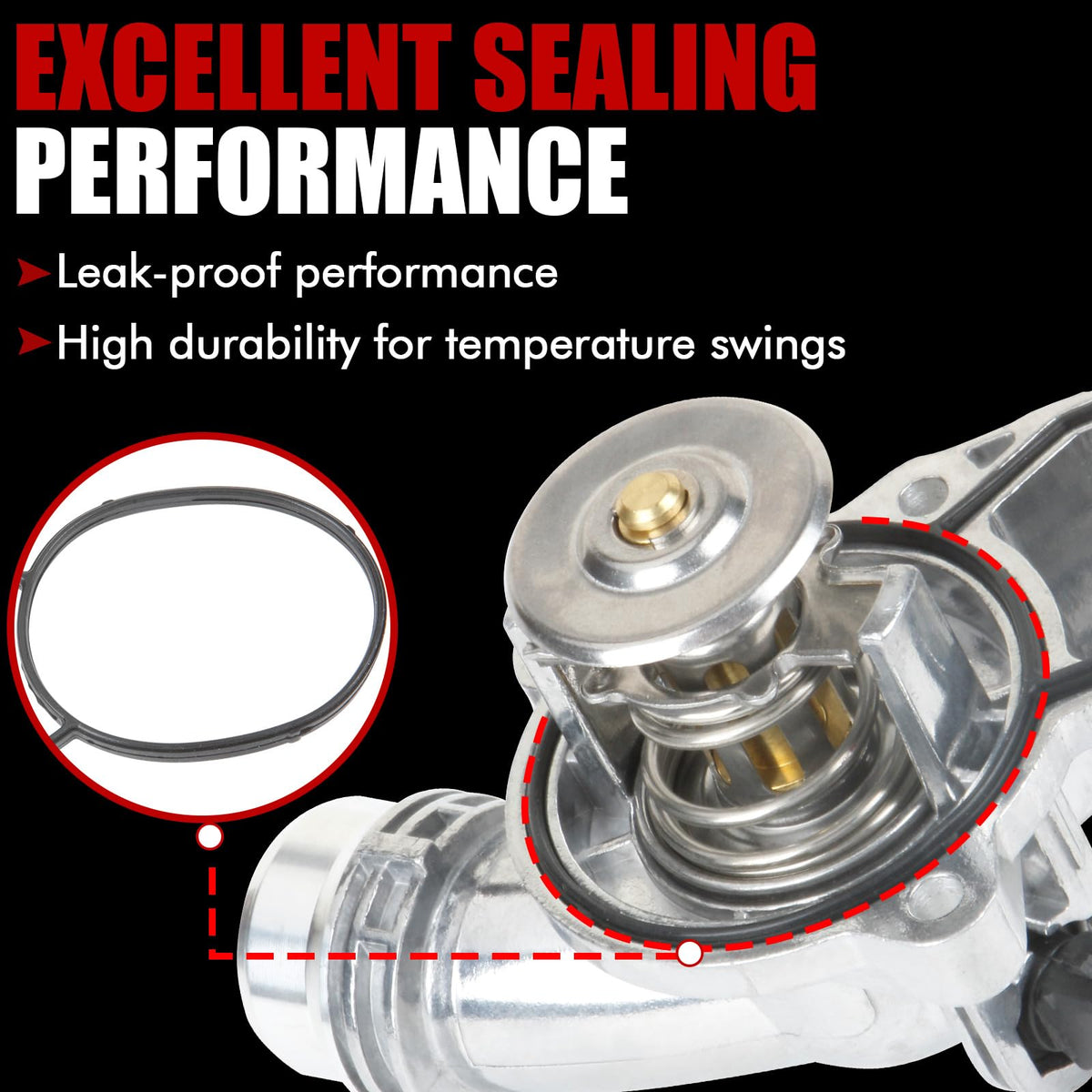 MITZONE packaged parts laid out to show thermostat, housing, and gasket included