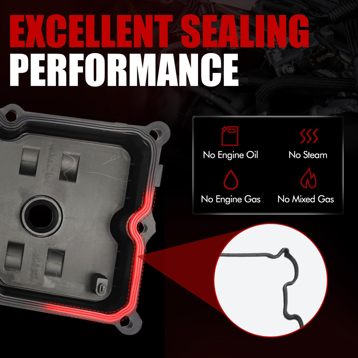 MITZONE spark plug tube seal close detail, prevents oil contamination of plugs