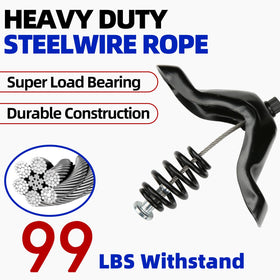 MITZONE spare hoist cable and hook detail showing strong secure attachment