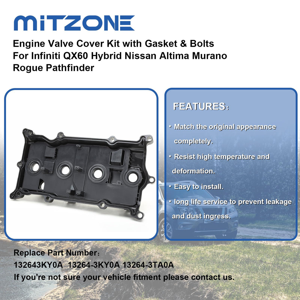 MITZONE bolt set included in kit displayed for correct fit and straightforward assembly