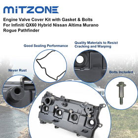 MITZONE valve cover installed on engine demonstrating direct-fit replacement benefit