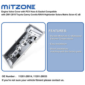 MITZONE valve cover installed on engine illustrating proper fit and reduced oil leaks